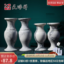 Marble blue and white vase tomb front ornaments stone carving cemetery vase flower arrangement sacrificial grave sweeping funeral supplies tombstone
