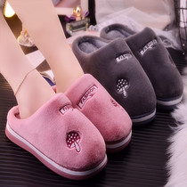 Cotton slippers home women autumn and winter cute plush indoor warm household cotton drag hair winter male non-slip couple Winter