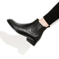 Clearance Boots Women 2020 Spring and Autumn Leather Thick British Chelsea Boots Martin Simple Joker Side Zipper Boots