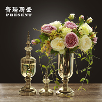 Wedding gift European and American glass vase whole floral decoration jar living room model room home decoration ornaments