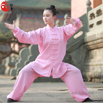 New linen tai chi suit womens practice suit Martial arts competition performance Taijiquan clothing high-end Taoist robe Taoist suit