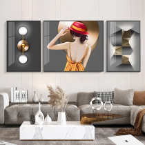 Modern light luxury fashion living room decoration painting creative sofa background wall painting abstract character hanging painting triplet