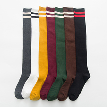 Stockings children autumn cotton Korean version of college style two bars over the knee socks high leg non-slip thin thigh socks