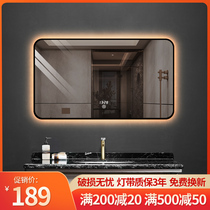 LED lamp mirror aluminum frame round corner bathroom mirror wall with smart backlights bathroom mirror decorative mirror