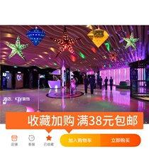 Spring exhibition hall window Meichen props five-pointed star star ceiling decoration Shopping mall Hotel gold jewelry shop pendant