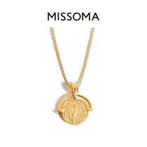 Missoma Roman curved coin necklace personality niche plated 18K gold pendant necklace fashion sweater chain