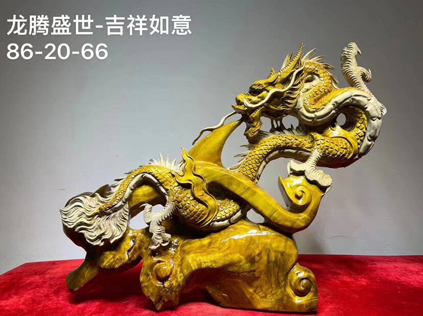 Hot sale Sichuan Golden Silk Nang Wood Root Carved-in-a-wood Wood Carving Animal handmade engraving Long 86 thick 20 20 high 66