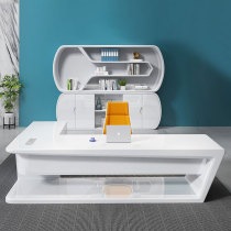 Su Shining White Baking Varnish Boss Table Minimalist Modern Light Extravagant Atmospheric Bandae President Table Single Desk Chair Combination