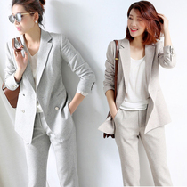 Spring suit womens two-piece foreign style 2021 New Fashion casual small suit suit suit jacket pants two-piece set