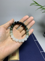 Natural Hetian Jade Sapphire gradient old bead bracelet couple single circle old bead bracelet simple style