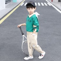 Childrens clothing boys spring suit 2021 new middle and large children handsome boys spring and autumn models sports foreign style Korean version of the tide