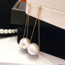  Earrings 2021 new trendy silver needle large pearl earrings 2019 new earrings female long temperament Korean net red