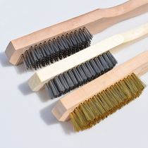 Long handle wooden handle wire brush industrial cleaning polishing and polishing steel wire brush copper wire brush encryption and hard wire brush
