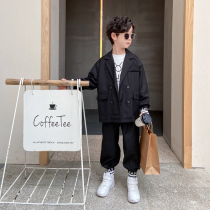 Childrens suit Boys autumn suit New 2021 middle-aged boy boys Western style suit handsome spring and autumn tide