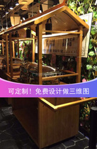 Spring Warm Field Events Beauty Food Festival Mobile Booth Carts Log Snack Caravan Embalming Wood Vending Carts Individuality