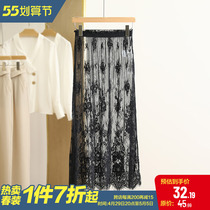 (hr) temperament tightness waist lace 100 pleats half body dress 2022 spring new womens clothing brand special cabinet withdrawal of goods