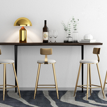 Fashion creative home wine bar stool wrought iron chair simple modern bar chair Nordic stool Golden tall dining chair