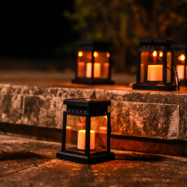 The new rural home garden is decorated with the outdoor waterproof street lights of the solar lamp courtyard