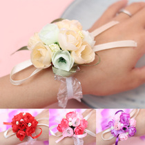 Wedding supplies bride wrist flower wedding bridesmaid sister group Korean aesthetic simulation fabric decorative bracelet flower