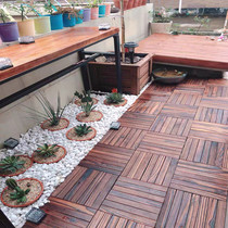 Anti-corrosive wood floor outdoor terrace garden Balcony Courtyard Ground Self-Splicing Outdoor Waterproof Carbonated Solid Wood Flooring