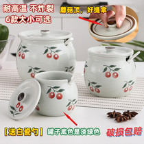 Kitchen Ceramic Seasoning Jars Bottle of seasoning box Home Covered High Temperature Chilli Oil Lard Oil Salt Tank Seasonings Box