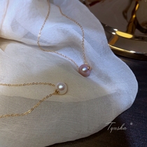 Upgraded version of the road Road gentle classic natural freshwater pearl American 14K gold pearl necklace choker female