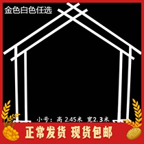 New bold thickened wedding iron geometry pentagonal shelf iron wedding stage background special-shaped arch