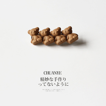 Chocolate bear hairclip female Japanese Korean style simple temperament side clip Net Red Girl cute bangs clip headgear