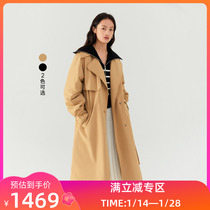 (The same style as the shopping mall) LILY2022 winter new style womens chic foreign style lantern sleeve belt windbreaker style down jacket