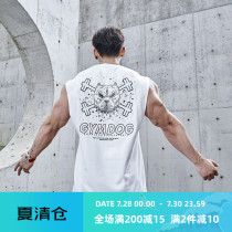GYMDOG homemade tide brand dog head sleeveless shoulder T-shirt mens gym running training muscle sports vest