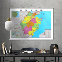 Zhejiang map Wall Chart 1 1x0 8 m office hardcover version of the provinces transportation administrative district Chengdu social sub-province series