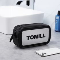 Cosmetic bag portable hand-held Travel storage bag female small portable wash bag ins Wind Super fire transparent net red