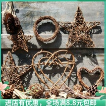 Rattan ring Rattan ring Christmas door hanging Tuckahoe wreath hanging material Rattan handmade simulation kindergarten material diy