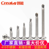 410 stainless steel cross round head self-tapping drilling tail screw disc head drilling tail dovetail screw M4 2 M4 8 M5 5