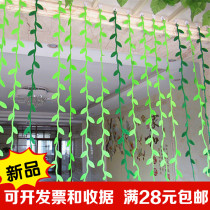 Aerial Summer Ring Wound pendant Kindergarten Classroom Decorative Hallway Non-woven leaves hanging decoration Long green wicker