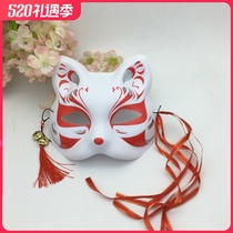 Painted Japanese style fox mask half face Ancient style Hanfu masquerade cos anime cat face fox demon mask