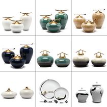 New Chinese ceramic home sitting plate Zen storage tank decoration modern wine cabinet TV cabinet soft decoration ornaments