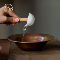 Drink to the retro copper cup wash handmade pure copper tea slag bucket water pot Kung Fu tea set accessories built water tea wash large capacity