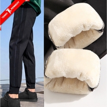 Maternity pants winter plus velvet thick lamb velvet outer wear warm cotton trousers belly support late fashion sweat pants female foreign style