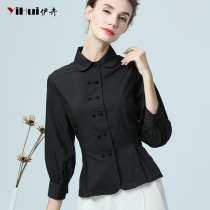 Spring clothing 2022 new shirts womens clothing blouses long sleeves shirt collection waist and body double row buttons display slim design sensation career