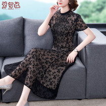 Mulberry silk skirt spring and summer lady dress 40 50 years old high-end 35 a 45 large size womens middle-aged mother