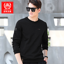 Spring round neck long sleeves T-shirt mens pure cotton sports casual blouses with loose jacket head and clothing for mens spring and autumn