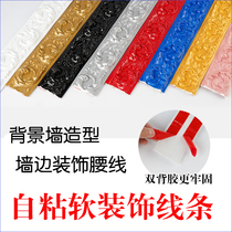 Interior decoration TV live room Background wall shape home black technology gypsum line ceiling decoration line line