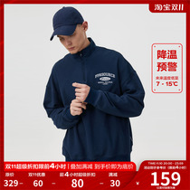 FPA retro font zipper half turtleneck sweater sports American national tide brand loose spring and autumn hoodless top men