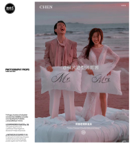 Creative MR MRS English pillow - sleeve Wedding Studio Beach Take Prop British wind white quilt