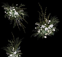 Wedding hand-painted floral material design White green flowers outdoor forest wedding props psd file renderings