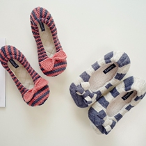 (two pairs of one-mouth price 58) sweet and small frescoed home shoes Moon Shoe Composition Section
