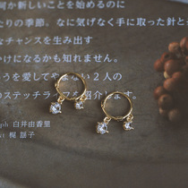 s925 sterling silver gilded earrings female 2020 New Tide retro personality temperament French advanced sense earrings ear buckle