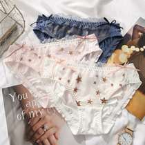 Stars Panties Female Japanese Girls Pure Cotton Buck Ice Silk Soft Girl Pink Personality Fashion breifs
