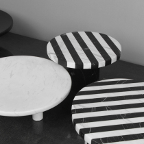 Nachal minimalist modern black-and-white striped marble trays pastry tray fruit tray tea table containing decorations hem